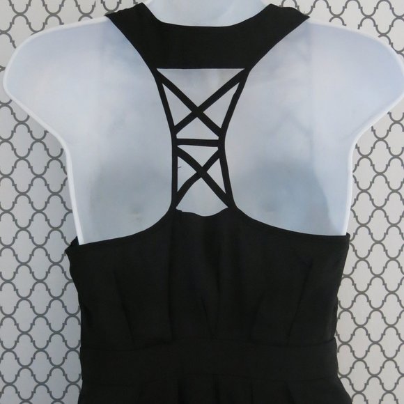 BCBGeneration Black Sleeveless Beaded Pleated Mini Dress - Size 2 - Picture 5 of 8